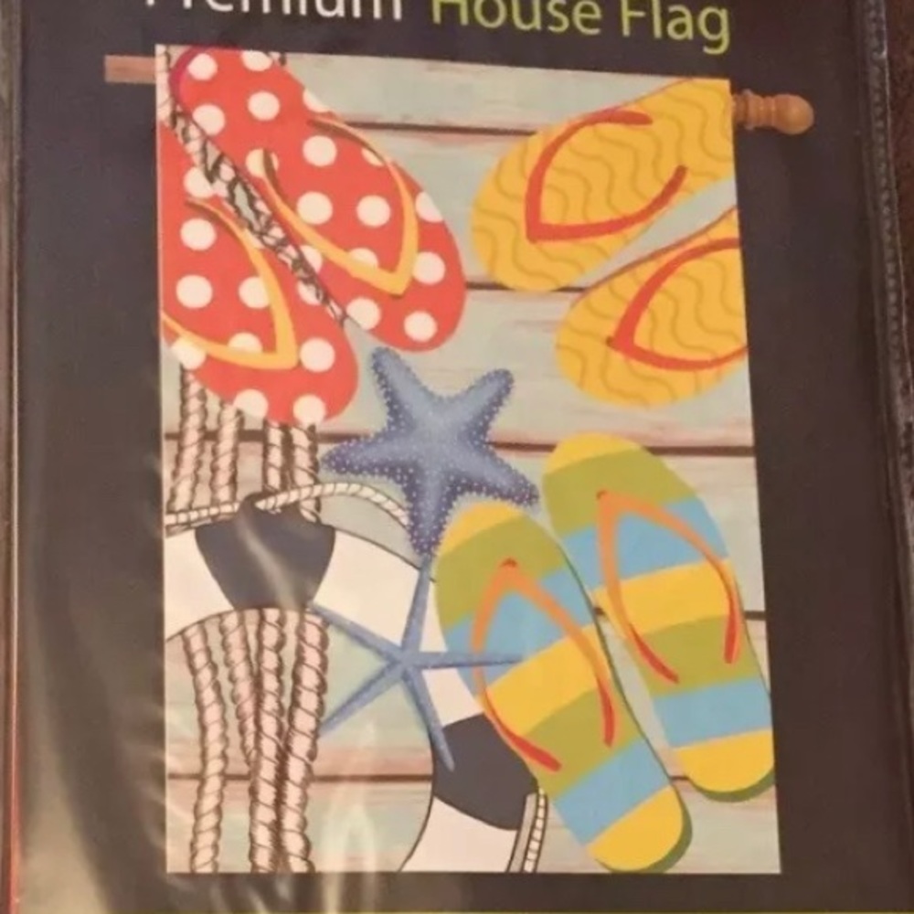 New Briarwood Lane Flip Flops On The Deck Flag 28" x 40"